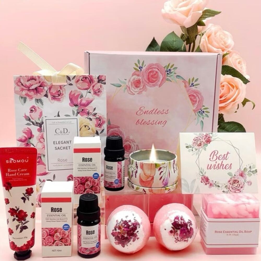 Karestcorp Rose Spa Gift Set Bath Self‎ Care Box Relaxation Aromatherapy NEW